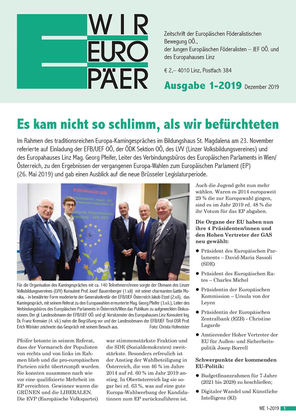 Wir Europäer – Ausgabe 1-2019